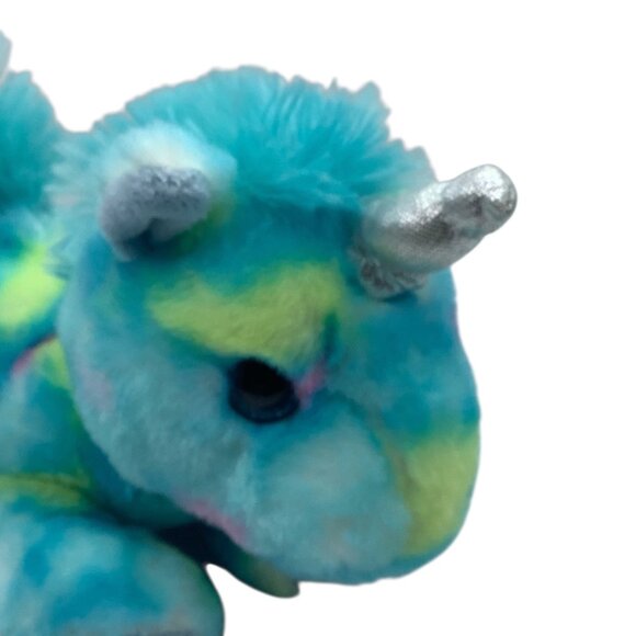 Aurora Bright Fancies Blueberry Ripple Unicorn Plush Toy 8" Long Multicolor NEW - Picture 5 of 7